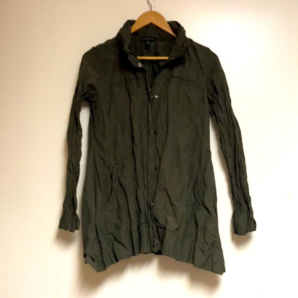 Eileen Fisher Womens Green Coat